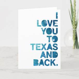 Watercolor Liebe zu Texas und zurück Karte