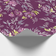 Watercolor Lila Blume Muster Umhüllungspapier