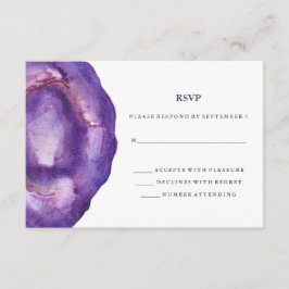 Watercolor Lila Geode Wedding RSVP