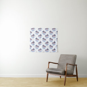 Watercolor-lila geometrisches Palme-Muster Wandteppich