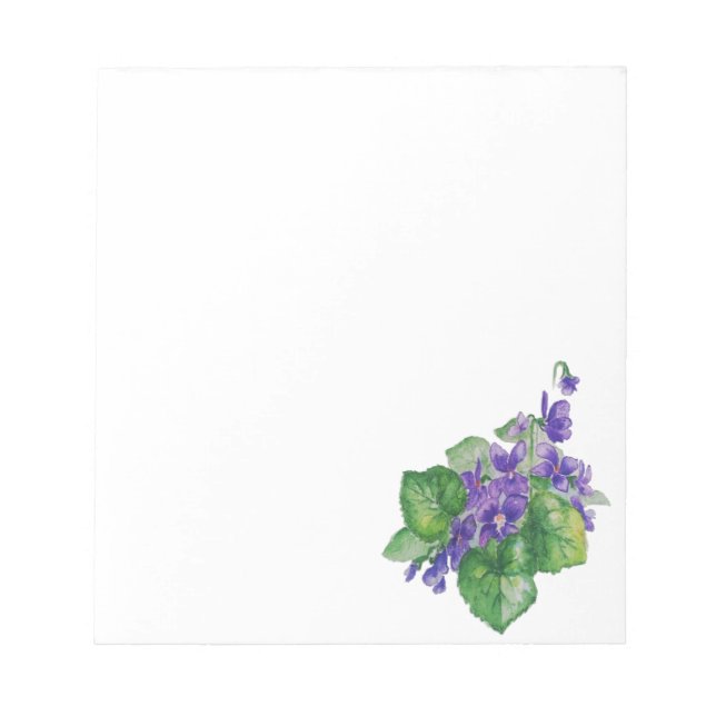 WATERCOLOR Lila Violett Blume Individuelle Name Notizblock (Vorderseite)