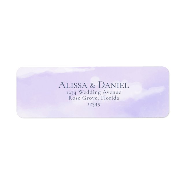 Watercolor Lilac Night Sky Address Label (Vorne)