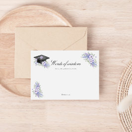 Watercolor Lilac Purple Floral Graduate advice Begleitkarte