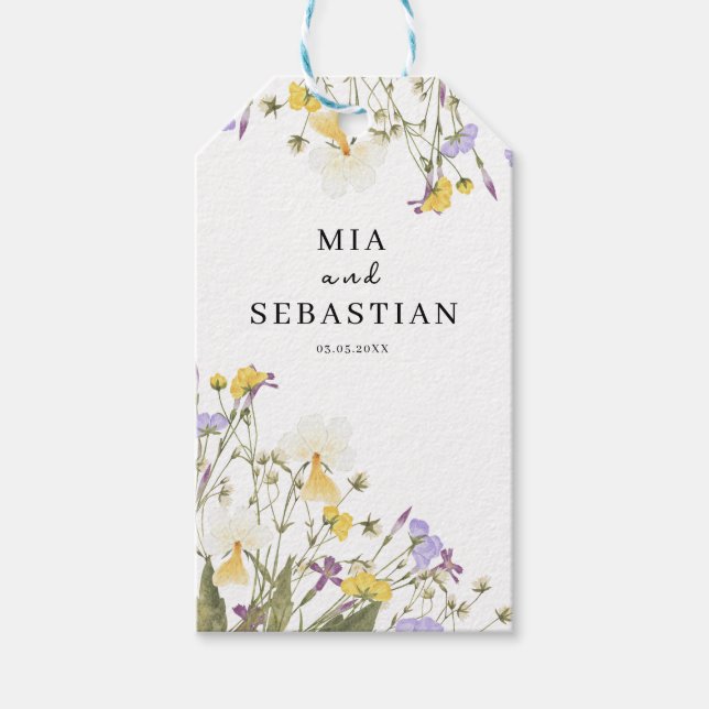 Watercolor Lilac Wedding Geschenkanhänger (Vorderseite)