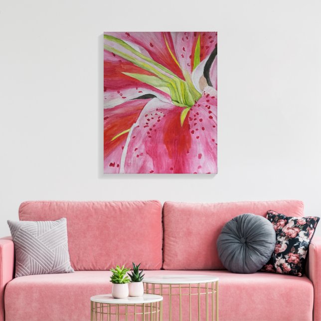 Watercolor Lily by DaraLyn J McColl, artist Leinwanddruck (Insitu (Wohnzimmer))