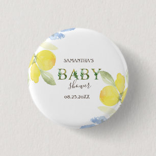Watercolor-Limonen Baby Shower Button