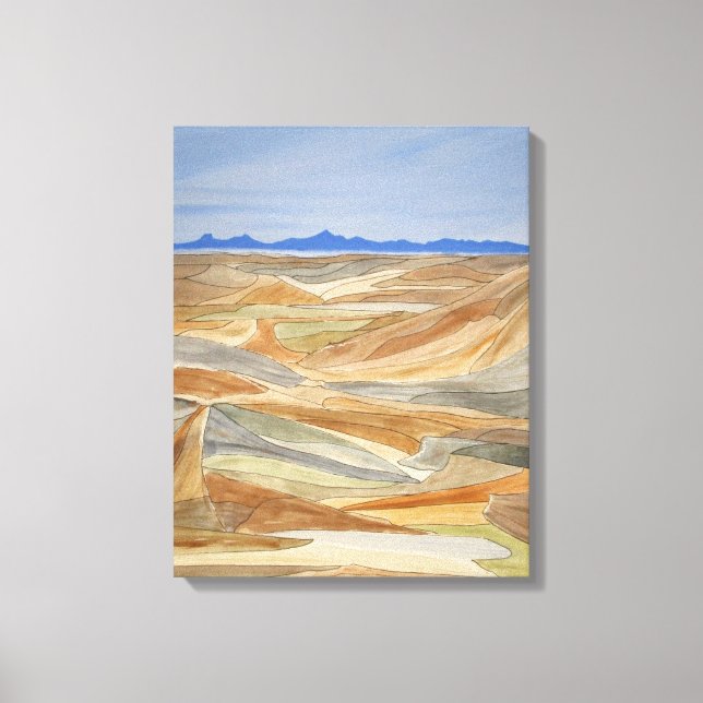 Watercolor Line Printwerbung für Desolat Regions Leinwanddruck (Vorderseite)