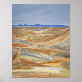 Watercolor Line Printwerbung für Desolat Regions Poster