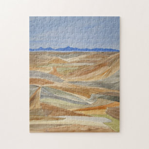 Watercolor Line Printwerbung für Desolat Regions Puzzle