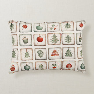 Watercolor Lineart Christmas Pattern Dekokissen