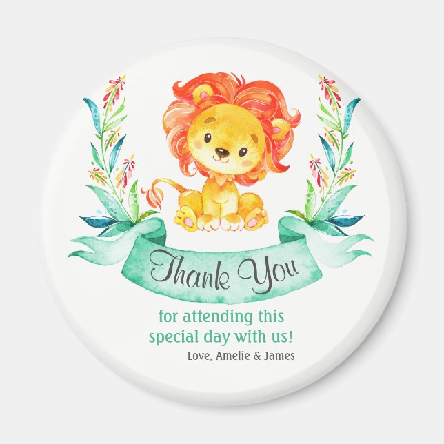 Watercolor Lion Vielen Dank Magnet (Vorne)