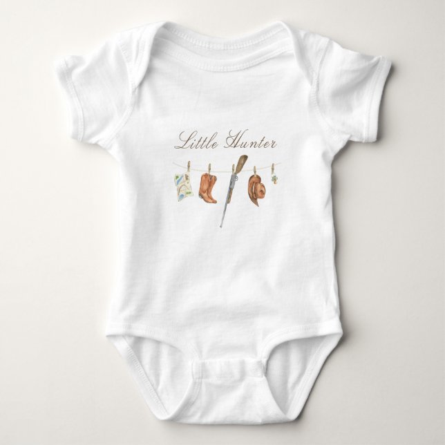 Watercolor Little Hunter Baby Shower Strampler (Vorderseite)