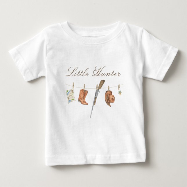 Watercolor Little Hunter Baby Shower T-shirt (Vorderseite)