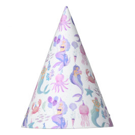Watercolor Little Mermaid Magical Birthday Party Partyhütchen