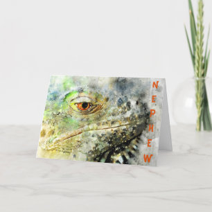Watercolor Lizard Birthday Card Karte
