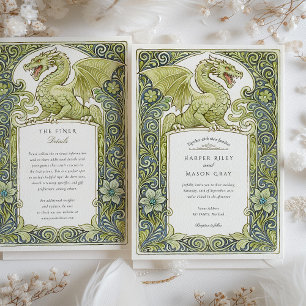 Watercolor Ljubljana Slovenien Dragon Wedding Einladung