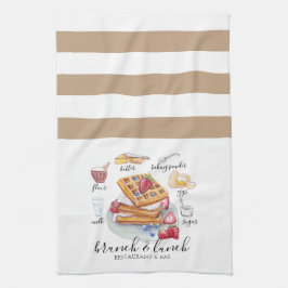 Watercolor-Logo Waffelrestaurant Business Geschirrtuch