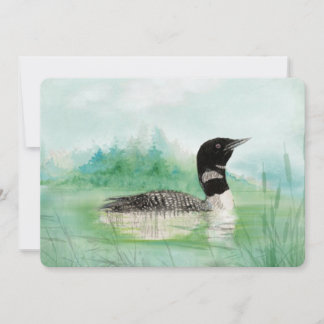 Watercolor Loon Bird Party - Einladung