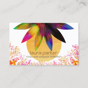 Watercolor-Lotos-Blumen-Logo-Yoga-heilende Visitenkarte