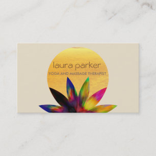 Watercolor-Lotos-Blumen-Logo-Yoga-heilende Visitenkarte