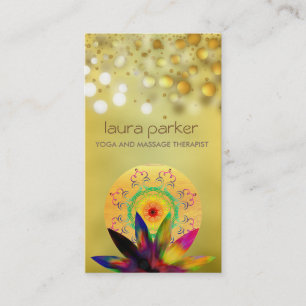 Watercolor-Lotos-Blumen-Logo-Yoga-heilende Visitenkarte