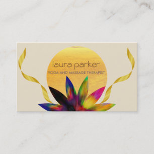 Watercolor-Lotos-Blumen-Logo-Yoga-heilende Visitenkarte