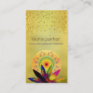 Watercolor-Lotos-Blumen-Logo-Yoga-heilende Visitenkarte