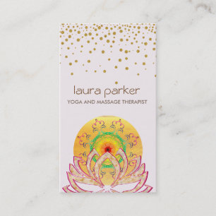 Watercolor-Lotos-Blumen-Yoga-Lehrer holistisch Visitenkarte