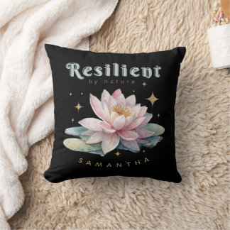 watercolor lotus flower motivational personalized kissen