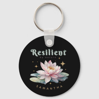 watercolor lotus flower motivational personalized schlüsselanhänger