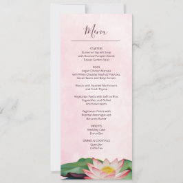 Watercolor Lotus Wedding Menu Card Einladung