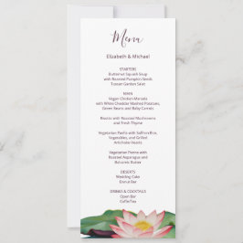 Watercolor Lotus Wedding Menu Card Einladung