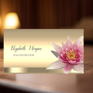Watercolor-Lotusblume-Gold-Yoga-Lehrerin Visitenkarte