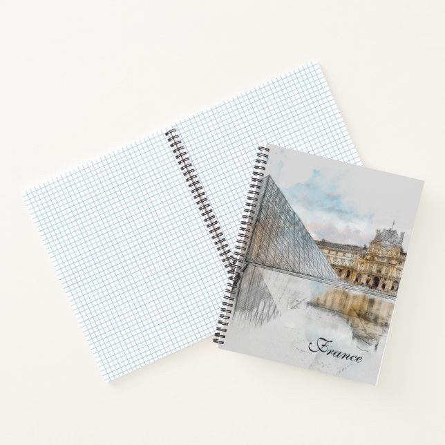 Watercolor Louvre Notebook - Paris Art Travel Notizbuch (Innenseite)