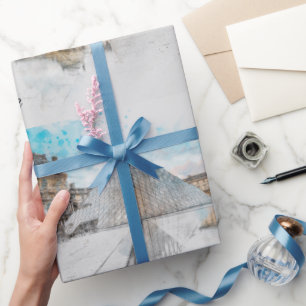 Watercolor Louvre Wrapping Paper - Paris Reisen Geschenkpapier