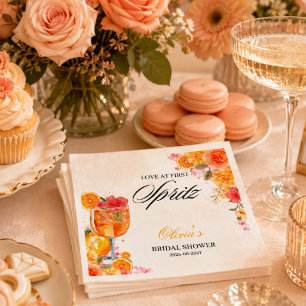 Watercolor Love auf den ersten Spritzer Brautparty Serviette