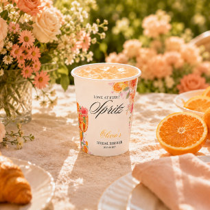 Watercolor Love auf den ersten Spritzer Junggesell Pappbecher