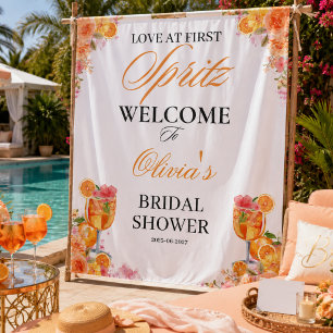 Watercolor Love beim ersten Spritzer Brautparty Wandteppich