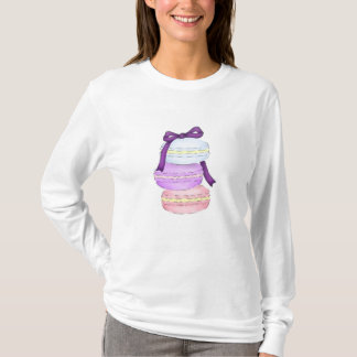 Watercolor Macaron Stapel Flowy langes T-Shirt