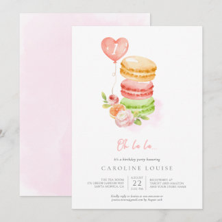 Watercolor Macaroons Baby Geburtstagsparty Einladu Einladung