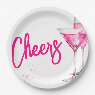 Watercolor Mädchen Galentines-Party Pappteller