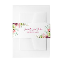Watercolor Magenta Red Amaryllis Wedding