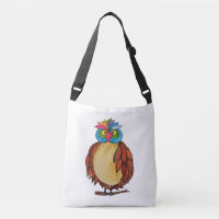 Watercolor Magical Owl mit Regenbogenfedern