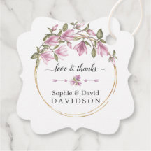 Watercolor Magnolia Blume Bloom Gold Wedding