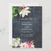 Watercolor Magnolia Blume Hochzeit Schwarz-weiß
