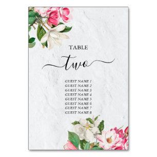 Watercolor Magnolia Blume Hochzeit Tischnummer