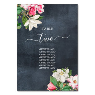 Watercolor Magnolia Blume Hochzeit Tischnummer