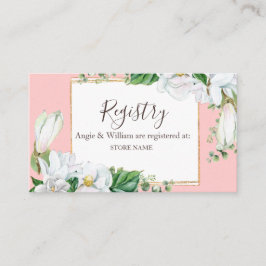 Watercolor Magnolia Blush Wedding Registry Begleitkarte