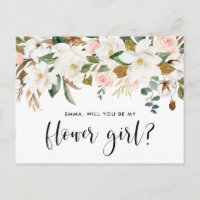 Watercolor Magnolia Cotton Garland Flower Girl