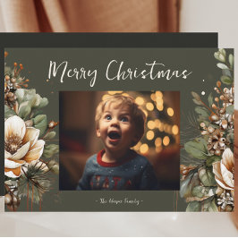 Watercolor Magnolia Garni Feiertagskarte